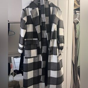 NA-KD Checked Oversized Belted Coat